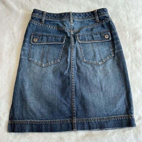 Tommy Hilfiger Vintage Y2K Dark Wash Midi Denim Skirt Size 2 - Picture 11 of 11